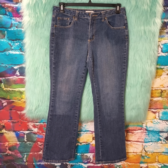 St John's Bay Petite Stretchboot Boot Cut Jeans Size 10p - Picture 1 of 8